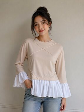 Lili Sidonio X Molly Bracken flounced top